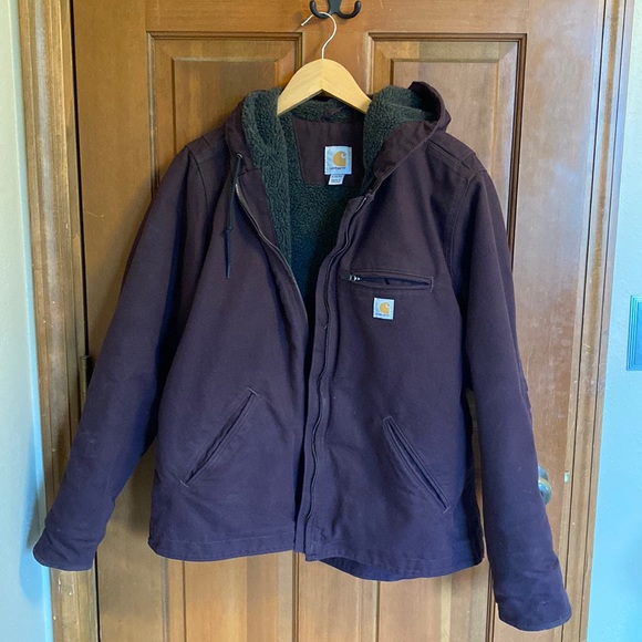 Carhartt Jackets & Blazers - WOMEN'S LOOSE FIT WASHED DUCK SHERPA LINED JACKET